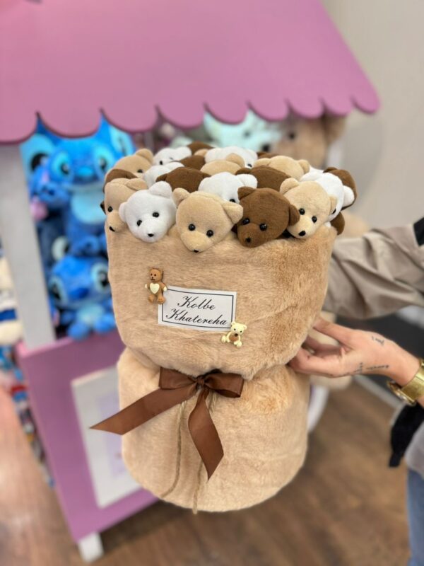 بوکت تدی پارچه ای ۳ رنگ 🤎🧸