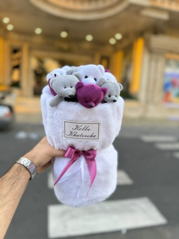 بوکت تدی پارچه ای ۳ رنگ🩶🧸